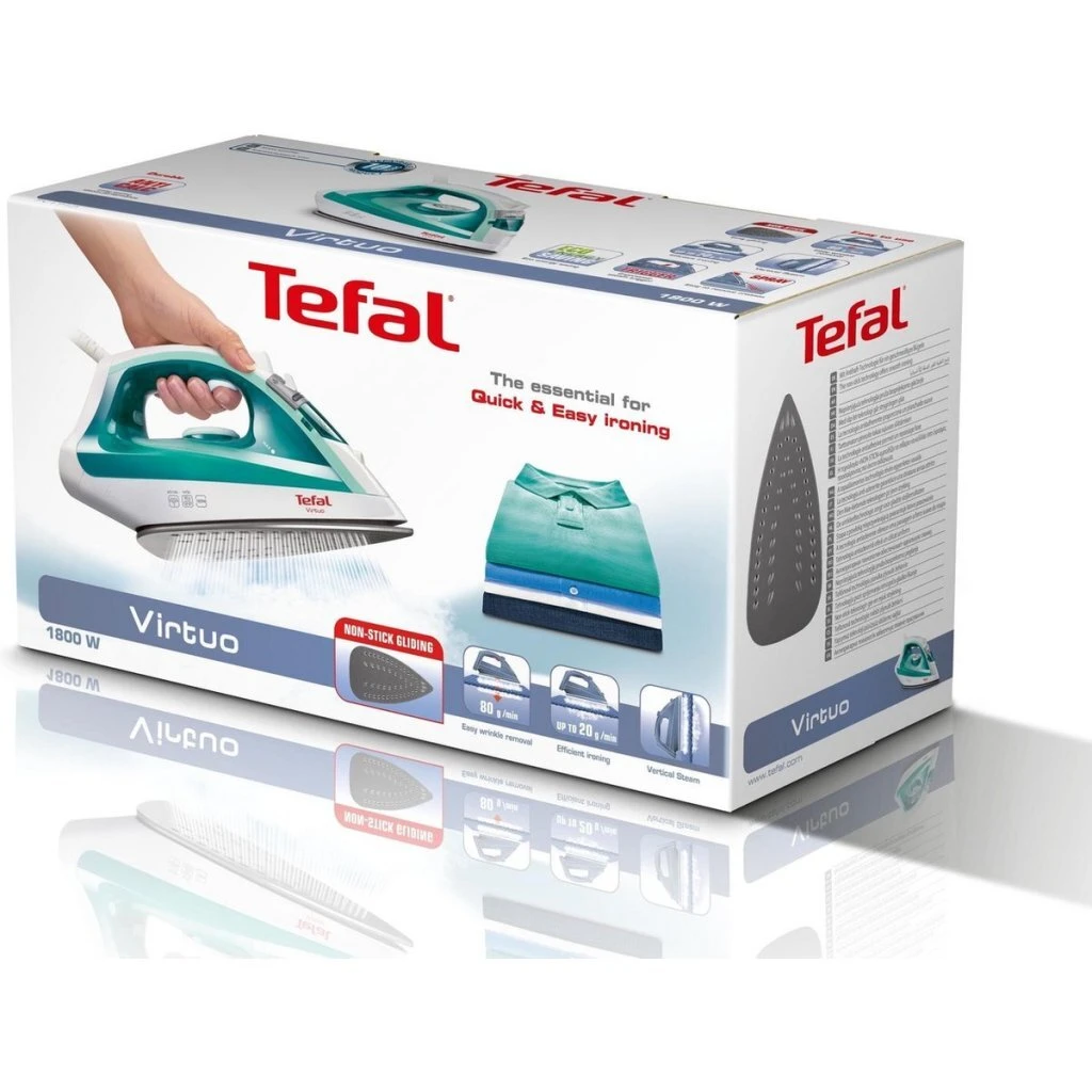 Tefal FV1710 Virtuo Stoomstrijkijzer 1800WTurquoise/Wit 6 Tefal FV1710 Virtuo Stoomstrijkijzer 1800WTurquoise/Wit - Afbeelding 4