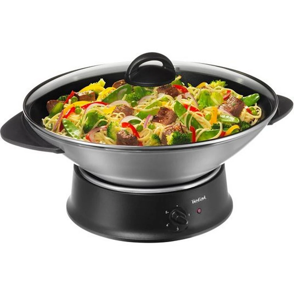 Tefal WO3000 Elektrische Wok Zwart/Zilver 4 Tefal WO3000 Elektrische Wok Zwart/Zilver - Afbeelding 2