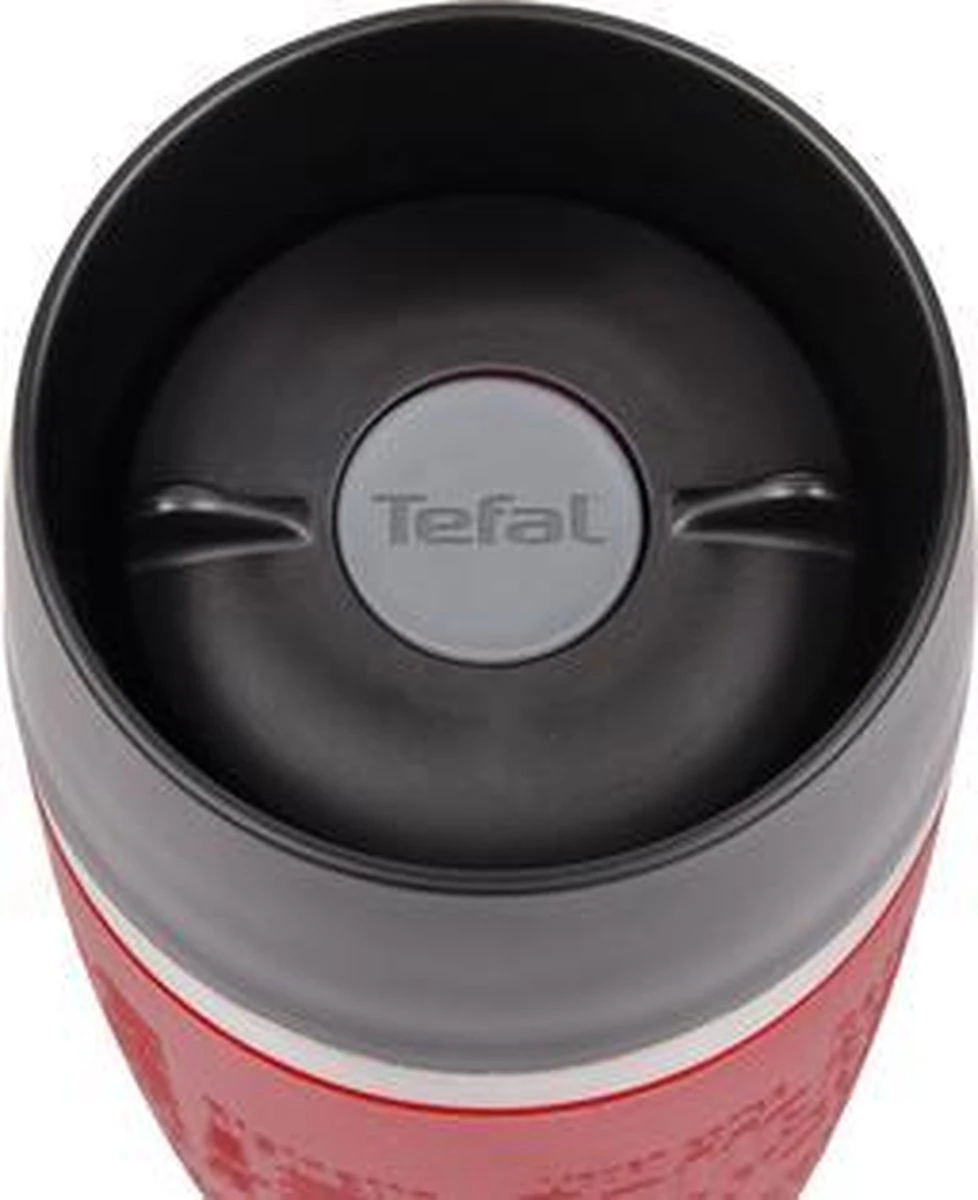 Tefal Travel Mug Thermobeker - 360 Ml - RVS/Rood 4 Tefal Travel Mug Thermobeker - 360 Ml - RVS/Rood - Afbeelding 2